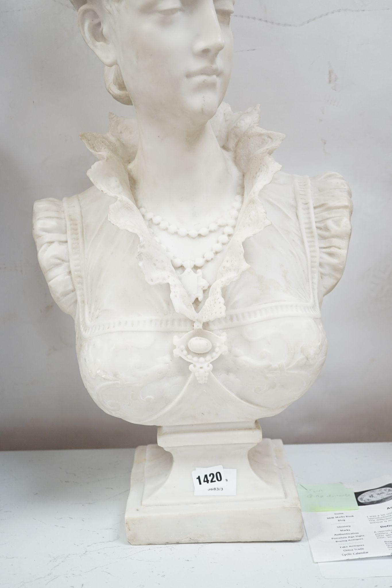 A faux parian bust 66cm